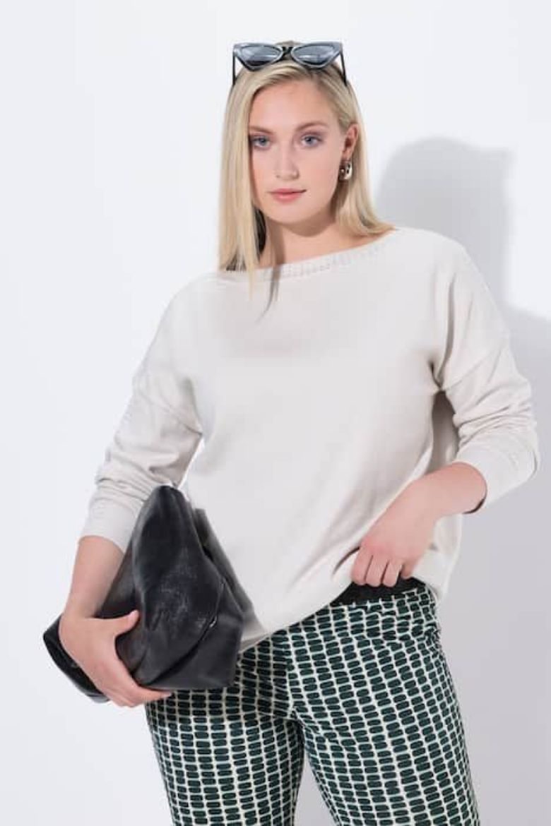 Moda za polnejše Pulover dugih rukava šireg kroja plus velikost, xxl, Ulla Popken in Johann Popken (JP1880)