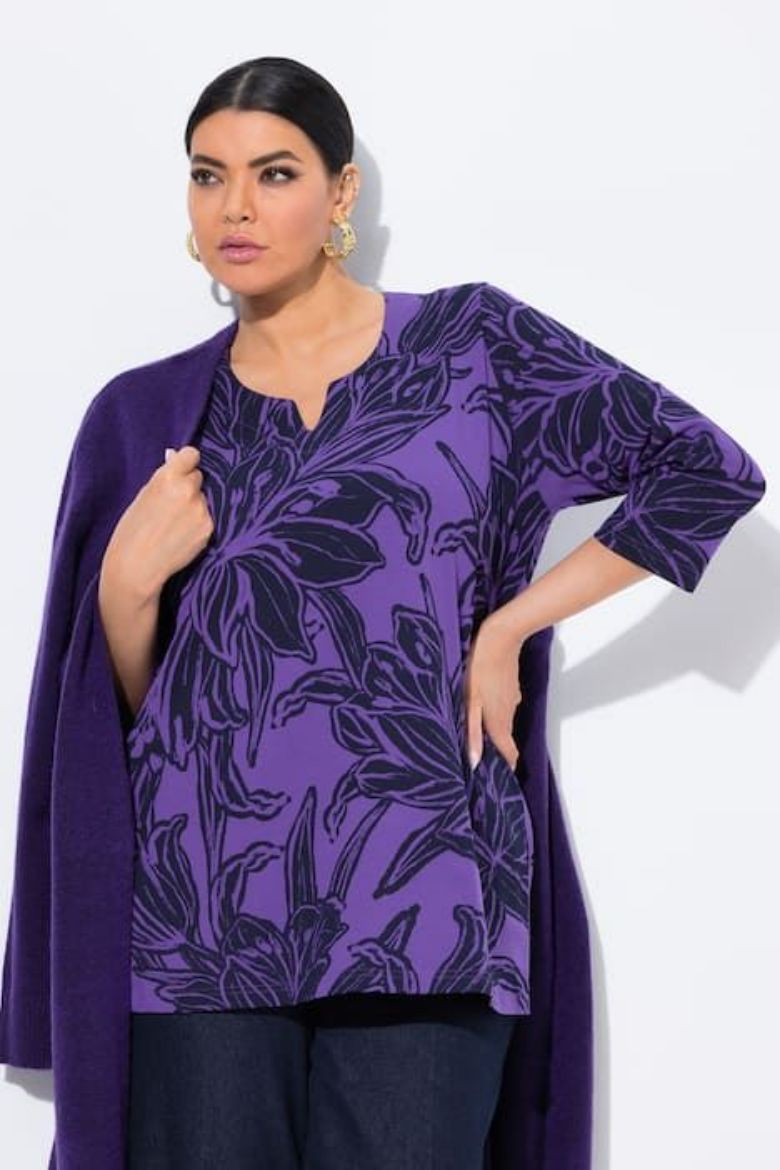 Moda za polnejše Majica 3/4 rukava A kroja plus velikost, xxl, Ulla Popken in Johann Popken (JP1880)