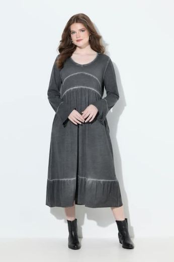 Moda za polnejše Haljina midi V ovratnika plus velikost, xxl, Ulla Popken in Johann Popken (JP1880)