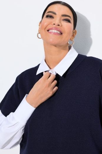 Moda za polnejše Pulover kratkih rukava šireg kroja plus velikost, xxl, Ulla Popken in Johann Popken (JP1880)