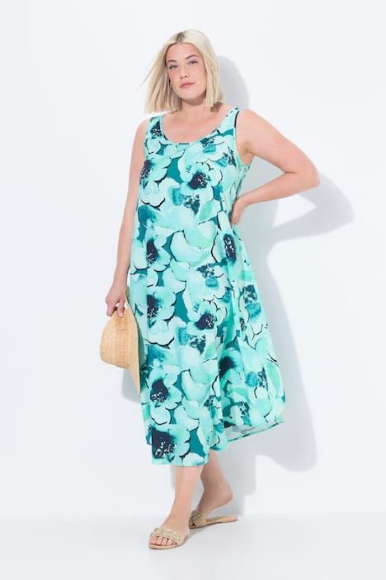 Moda za polnejše Haljina midi bez rukava plus velikost, xxl, Ulla Popken in Johann Popken (JP1880)