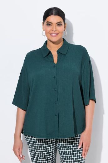 Moda za polnejše Bluza polu rukava na kopčanje plus velikost, xxl, Ulla Popken in Johann Popken (JP1880)