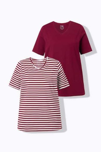Moda za polnejše Majica kratkih rukava 2 komada plus velikost, xxl, Ulla Popken in Johann Popken (JP1880)