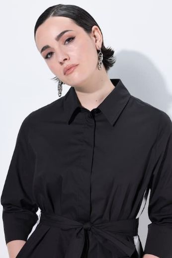 Moda za polnejše Haljina 3/4 rukava na kopčanje s pojasom za vezanje plus velikost, xxl, Ulla Popken in Johann Popken (JP1880)