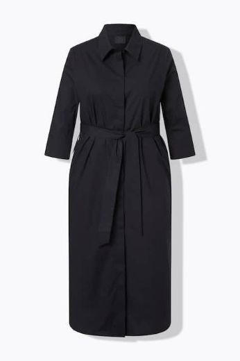 Moda za polnejše Haljina 3/4 rukava na kopčanje s pojasom za vezanje plus velikost, xxl, Ulla Popken in Johann Popken (JP1880)