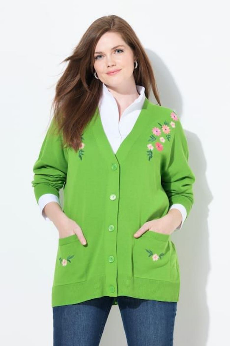 Moda za polnejše Kardigan na kopčanje plus velikost, xxl, Ulla Popken in Johann Popken (JP1880)