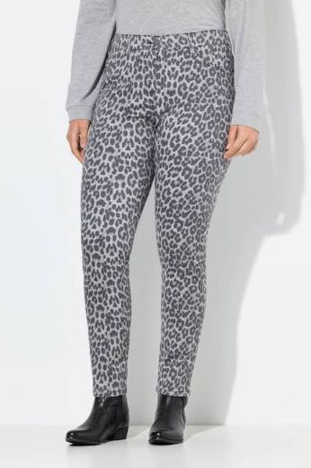 Moda za polnejše Traperice s leopard uzorkom plus velikost, xxl, Ulla Popken in Johann Popken (JP1880)