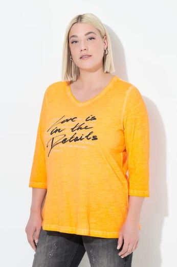 Moda za polnejše Majica 3/4 rukava V ovratnika plus velikost, xxl, Ulla Popken in Johann Popken (JP1880)