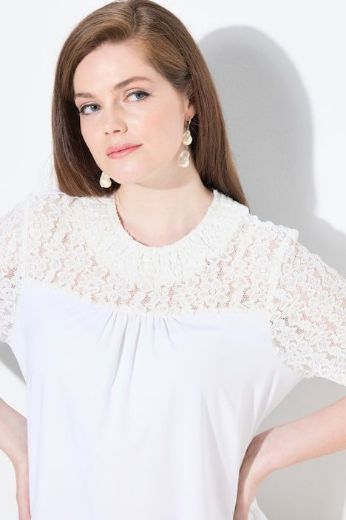 Moda za polnejše Majica polu rukava s dodatkom ukrasne čipke plus velikost, xxl, Ulla Popken in Johann Popken (JP1880)