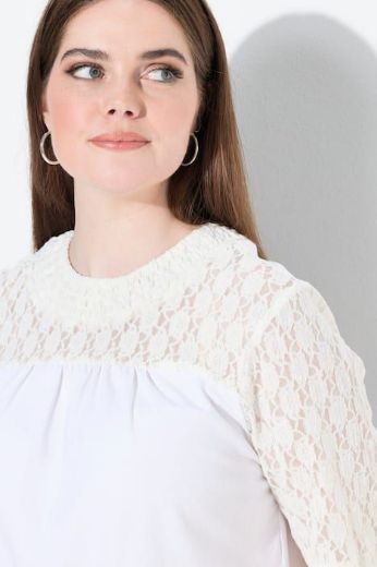 Moda za polnejše Majica polu rukava s dodatkom ukrasne čipke plus velikost, xxl, Ulla Popken in Johann Popken (JP1880)