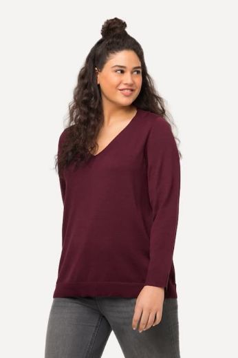 Moda za polnejše Pulover s V ovratnikom plus velikost, xxl, Ulla Popken in Johann Popken (JP1880)