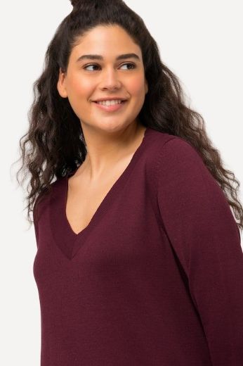 Moda za polnejše Pulover s V ovratnikom plus velikost, xxl, Ulla Popken in Johann Popken (JP1880)