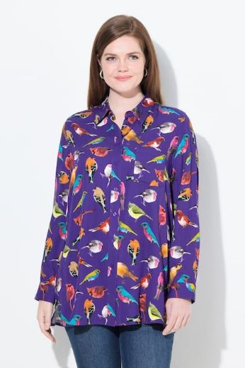 Moda za polnejše Bluza dugih rukava s motivom ptica plus velikost, xxl, Ulla Popken in Johann Popken (JP1880)