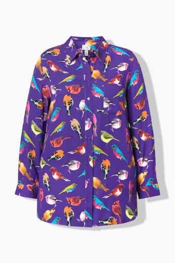 Moda za polnejše Bluza dugih rukava s motivom ptica plus velikost, xxl, Ulla Popken in Johann Popken (JP1880)