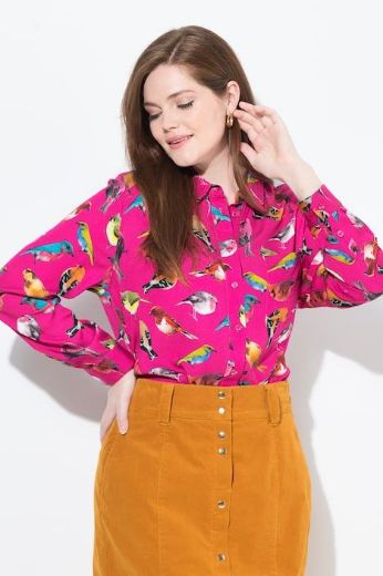 Moda za polnejše Bluza dugih rukava s motivom ptica plus velikost, xxl, Ulla Popken in Johann Popken (JP1880)