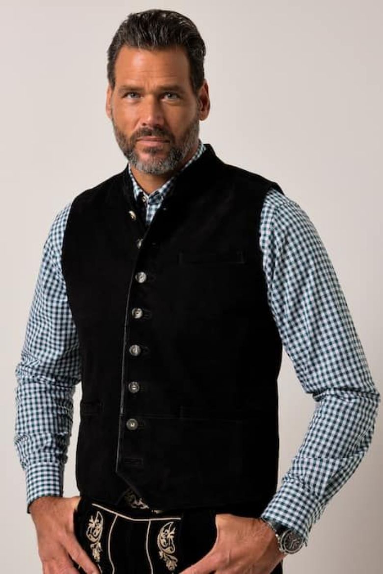 Moda za polnejše Prsluk kožni na kopčanje plus velikost, xxl, Ulla Popken in Johann Popken (JP1880)