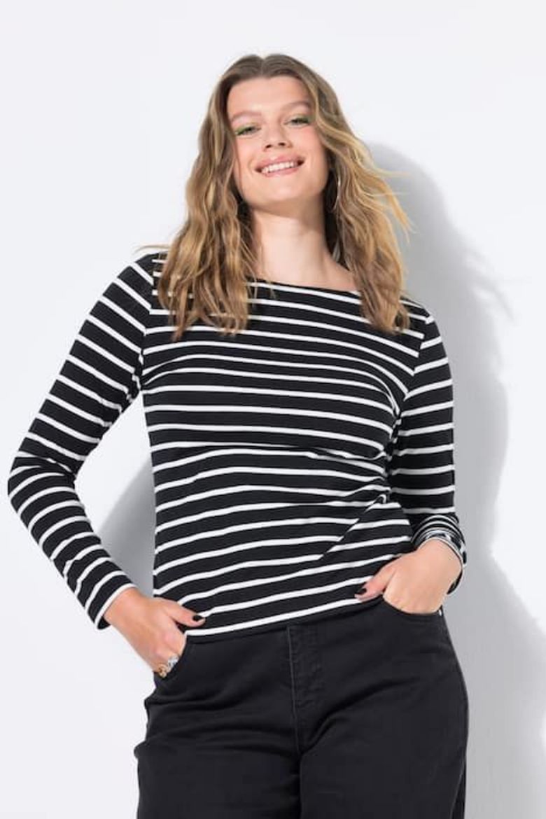 Moda za polnejše Majica dugih rukava užeg kroja plus velikost, xxl, Ulla Popken in Johann Popken (JP1880)