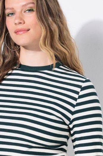 Moda za polnejše Majica dugih rukava na pruge plus velikost, xxl, Ulla Popken in Johann Popken (JP1880)