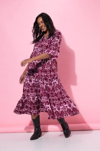 Moda za polnejše Haljina maxi 3/4 rukava plus velikost, xxl, Ulla Popken in Johann Popken (JP1880)
