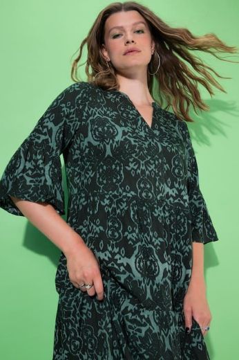 Moda za polnejše Haljina maxi 3/4 rukava plus velikost, xxl, Ulla Popken in Johann Popken (JP1880)
