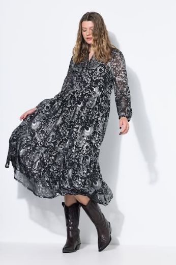 Moda za polnejše Haljina maxi dugih rukava plus velikost, xxl, Ulla Popken in Johann Popken (JP1880)