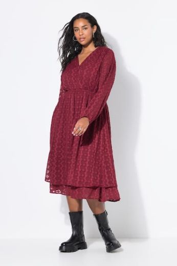 Moda za polnejše Haljina midi dugih rukava A kroja plus velikost, xxl, Ulla Popken in Johann Popken (JP1880)