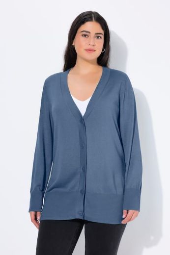 Moda za polnejše Kardigan klasični V ovratnik plus velikost, xxl, Ulla Popken in Johann Popken (JP1880)