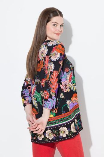Moda za polnejše Majica A kroja  s 3/4 rukavima cvjetnog printa plus velikost, xxl, Ulla Popken in Johann Popken (JP1880)