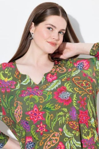 Moda za polnejše Majica A kroja  s 3/4 rukavima cvjetnog printa plus velikost, xxl, Ulla Popken in Johann Popken (JP1880)