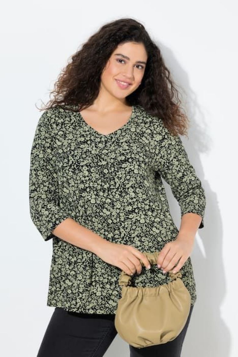 Moda za polnejše Majica 3/4 rukava A kroja plus velikost, xxl, Ulla Popken in Johann Popken (JP1880)