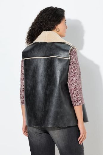 Moda za polnejše Prsluk imitacija kože s umjetnim krznom plus velikost, xxl, Ulla Popken in Johann Popken (JP1880)
