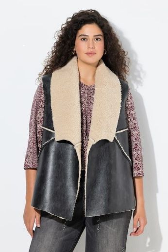 Moda za polnejše Prsluk imitacija kože s umjetnim krznom plus velikost, xxl, Ulla Popken in Johann Popken (JP1880)