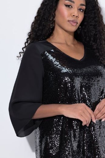 Moda za polnejše Bluza elegantna 3/4 rukava A kroja plus velikost, xxl, Ulla Popken in Johann Popken (JP1880)