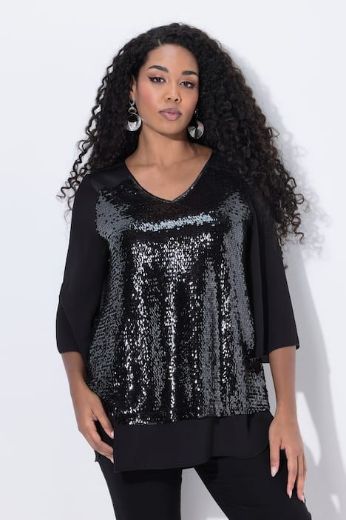 Moda za polnejše Bluza elegantna 3/4 rukava A kroja plus velikost, xxl, Ulla Popken in Johann Popken (JP1880)