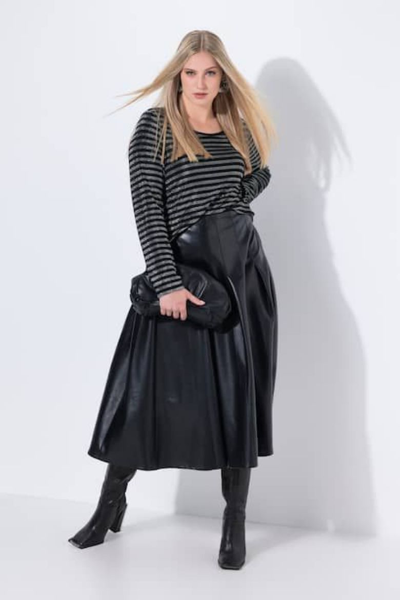 Moda za polnejše Suknja imitacija kože A kroja plus velikost, xxl, Ulla Popken in Johann Popken (JP1880)