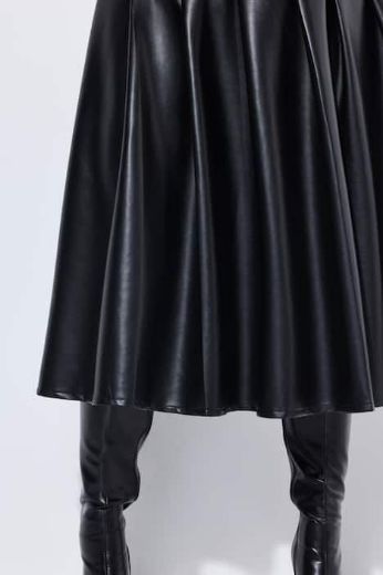 Moda za polnejše Suknja imitacija kože A kroja plus velikost, xxl, Ulla Popken in Johann Popken (JP1880)