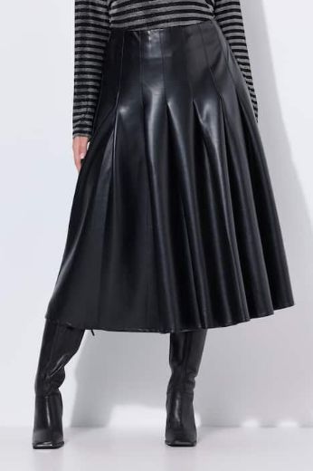 Moda za polnejše Suknja imitacija kože A kroja plus velikost, xxl, Ulla Popken in Johann Popken (JP1880)