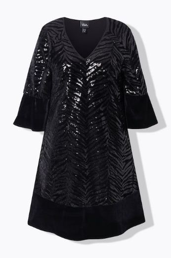 Moda za polnejše Haljina elegantna 3/4 rukava A kroja plus velikost, xxl, Ulla Popken in Johann Popken (JP1880)