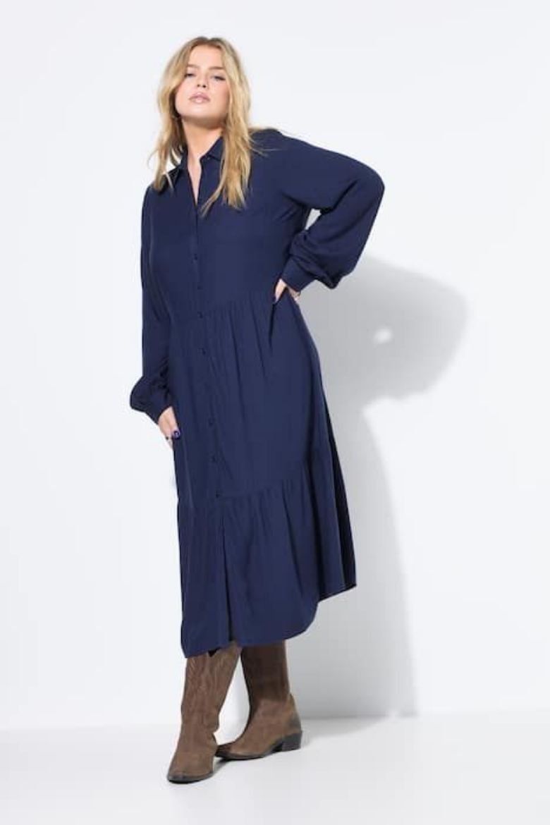 Moda za polnejše Haljina dugih rukava A kroja plus velikost, xxl, Ulla Popken in Johann Popken (JP1880)