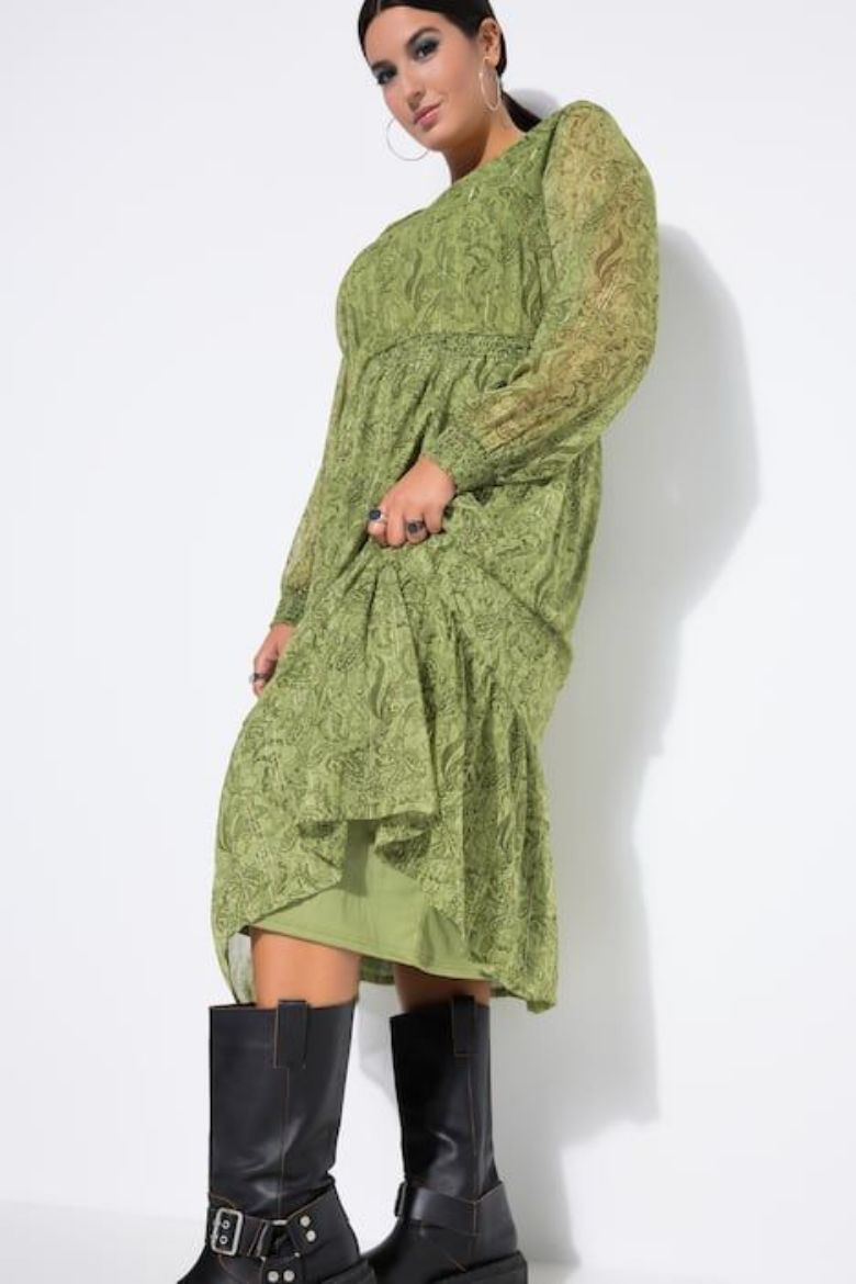 Moda za polnejše Haljina midi dugih rukava plus velikost, xxl, Ulla Popken in Johann Popken (JP1880)