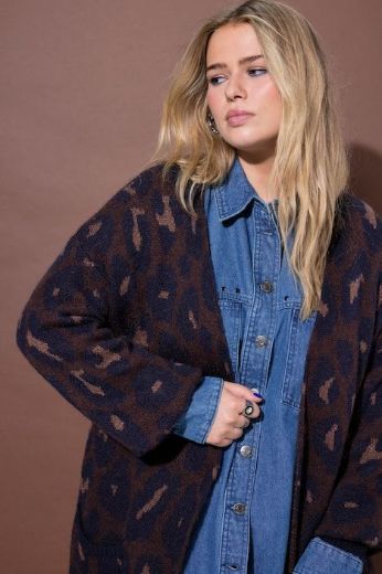 Moda za polnejše Kardigan pleteni duži kroj plus velikost, xxl, Ulla Popken in Johann Popken (JP1880)