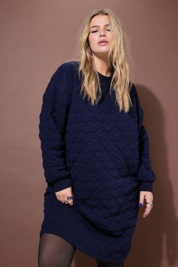 Moda za polnejše Haljina mini s printom srca plus velikost, xxl, Ulla Popken in Johann Popken (JP1880)