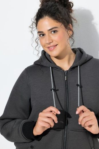 Moda za polnejše Majica sportska dugih rukava s patentnim zatvaračem i kapuljačom plus velikost, xxl, Ulla Popken in Johann Popken (JP1880)