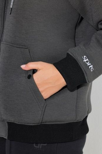 Moda za polnejše Majica sportska dugih rukava s patentnim zatvaračem i kapuljačom plus velikost, xxl, Ulla Popken in Johann Popken (JP1880)