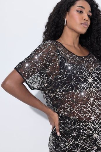 Moda za polnejše Bluza svečana kratkih rukava plus velikost, xxl, Ulla Popken in Johann Popken (JP1880)