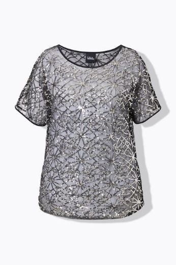 Moda za polnejše Bluza svečana kratkih rukava plus velikost, xxl, Ulla Popken in Johann Popken (JP1880)