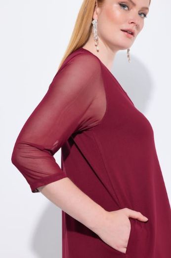 Moda za polnejše Haljina elegantna 3/4 rukava V ovratnika plus velikost, xxl, Ulla Popken in Johann Popken (JP1880)