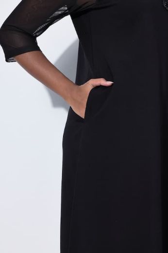 Moda za polnejše Haljina elegantna 3/4 rukava V ovratnika plus velikost, xxl, Ulla Popken in Johann Popken (JP1880)