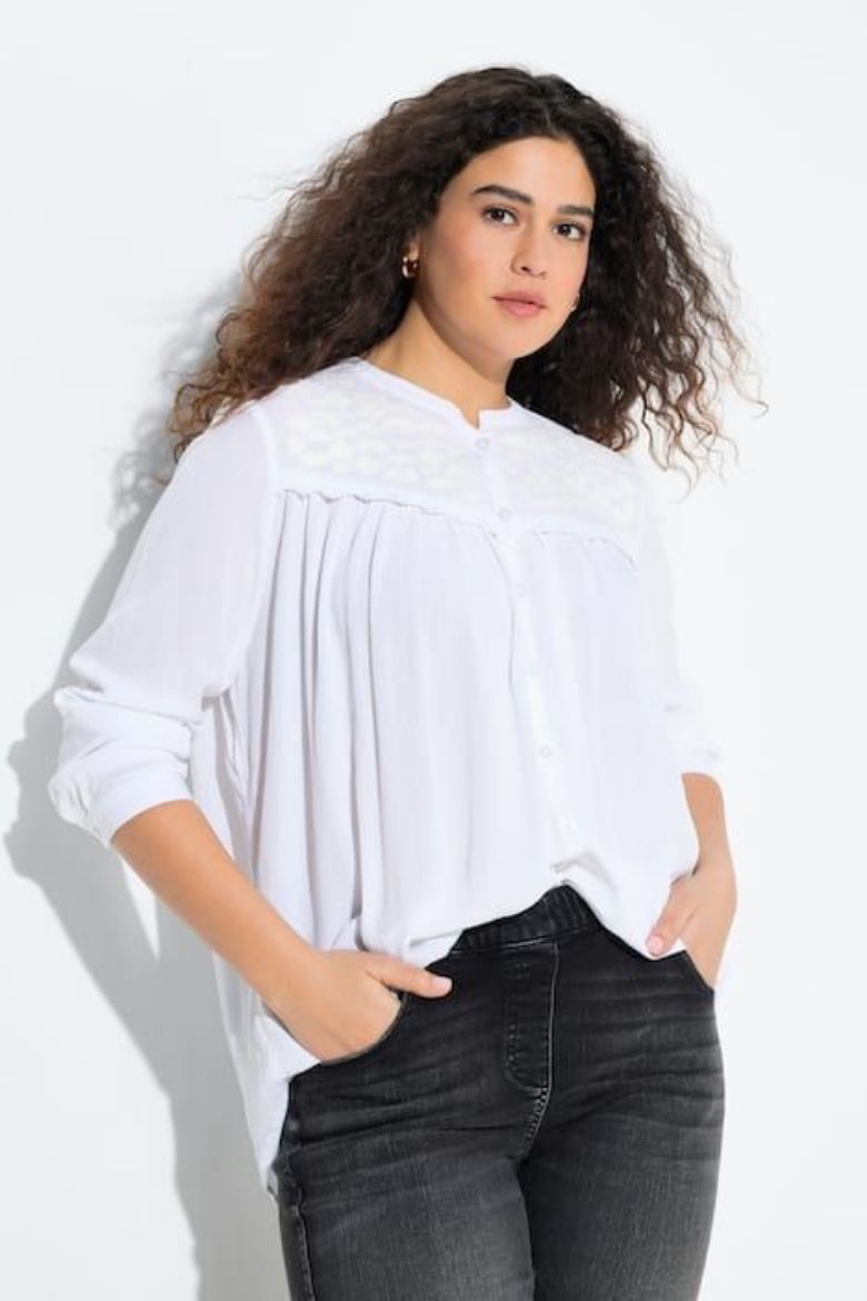 Moda za polnejše Bluza dugih rukava A kroja plus velikost, xxl, Ulla Popken in Johann Popken (JP1880)