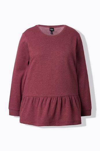Moda za polnejše Majica dugih rukava na volane plus velikost, xxl, Ulla Popken in Johann Popken (JP1880)